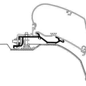 Abverkauf Adapterkit zu Dachmarkise Thule Omnistor Serie 6 Ducato, Jumper, Boxer ab 2007 für Markise 375 + 400 cm