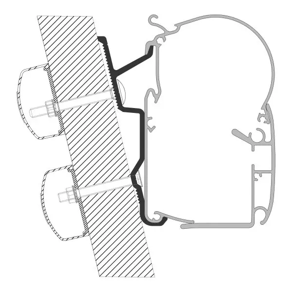 Dometic Perfect Wall - 4. Stück - Adapter für Fiat Ducato (H3) - ab Bj. 07/2006 - passend für PW1100 / 1500 Bestseller