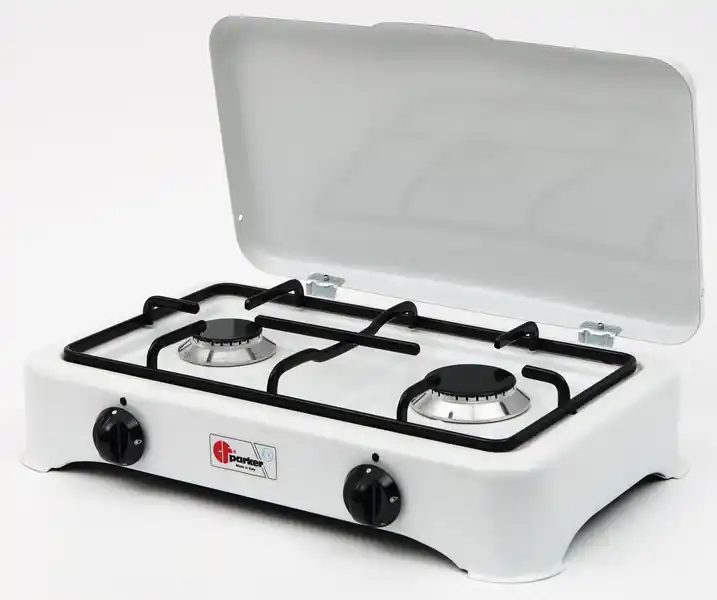 Meistverkauft Parker Campingkocher 2 fl.30 mbar,mit Zündsicherung, weiß