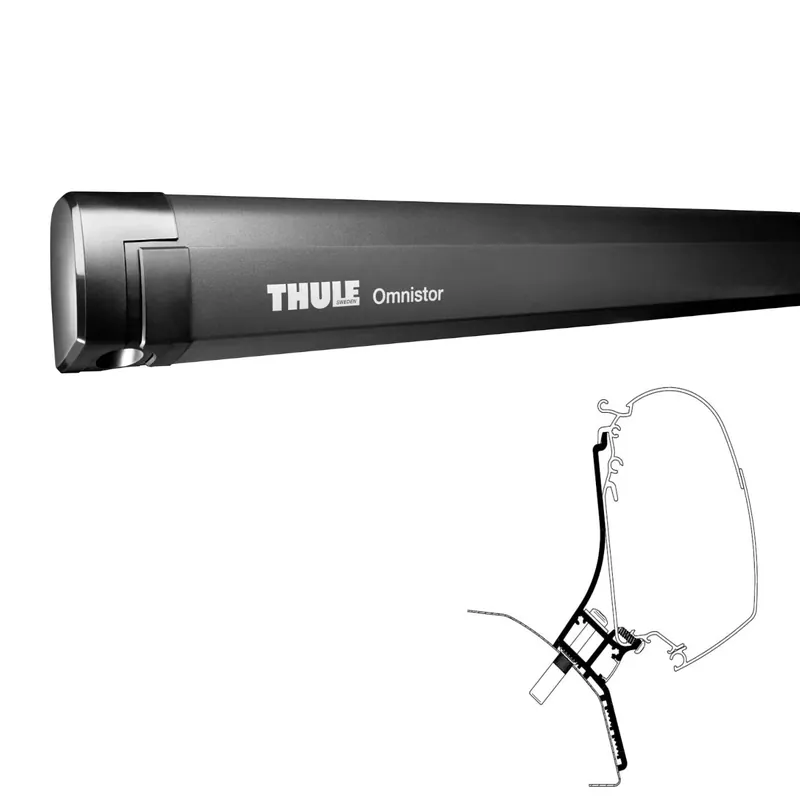 Expressversand THULE Markise 5200 Mystic grau 300 cm Gehäuse anthrazit inkl. Adapter Fiat Ducato H2 Lift Roof L2H2