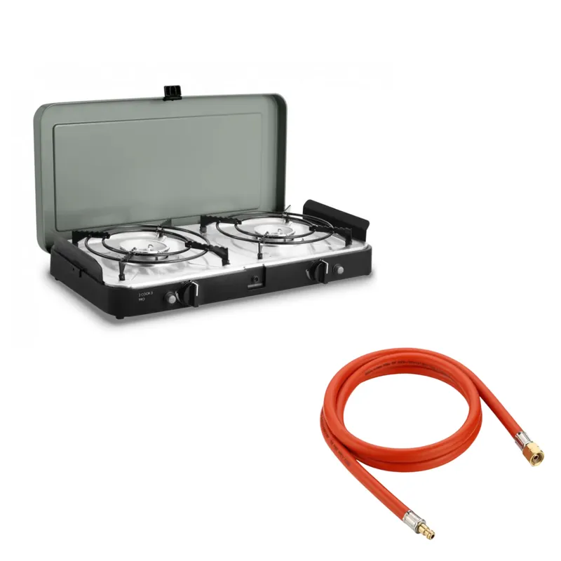 CADAC 2 Cook 3 Pro Stove 30mbar inkl. Schlauch Gas-Aussensteckdose 500 cm Markenprodukt