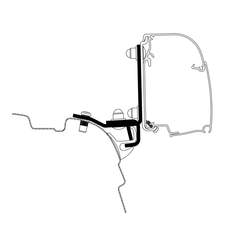 Abverkauf Adapter VW T5 / T6 mit Brandrup Top-Rail für Thule 4200