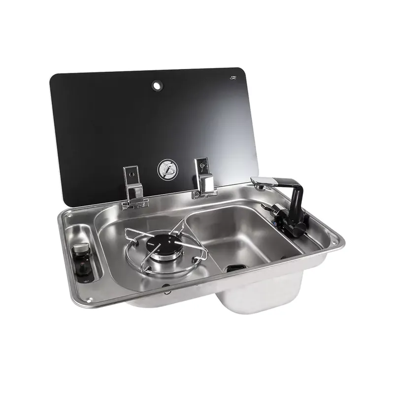 Bestseller Gaskochfeld 1-flammig mit Waschbecken links Can FL1323 53×34 cm